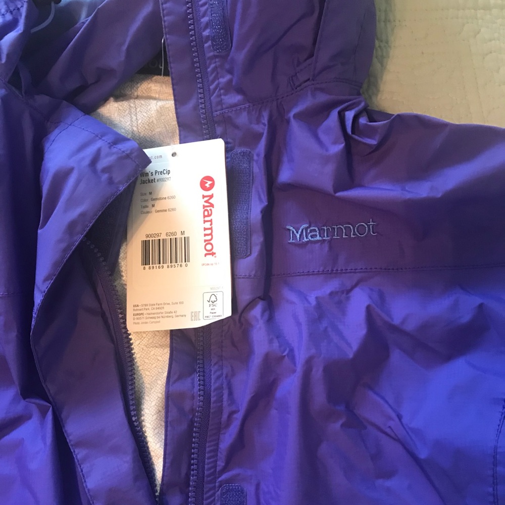 New with tags marmot purple rain jacket